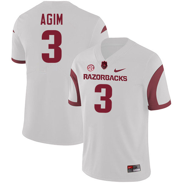 McTelvin Agim Arkansas Jersey,Arkansas Razorbacks #3 McTelvin Agim Jersey Youth College-Retro White